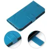 A blue flip cover case for a Samsung Galaxy A71 with a floral embossed pattern. Produktbild-Vorschau