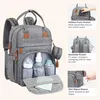 A collage of images showcasing the features of a diaper bag backpack. Náhled obrázku produktu