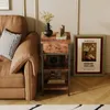 Stolik nocny komoda szafka z szufladą półką retro brąz Podgląd zdjęcia produktu 7