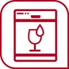 An icon representing a dishwasher with a wine glass and a water drop. Produktbild-Vorschau