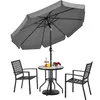 A patio set with a table, two chairs, and an umbrella. Produktbild-Vorschau