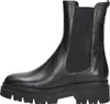 A studio shot of a single black Chelsea boot. Voir les images du produit