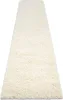 A long, shaggy rug in a cream color, laid out on a white background. Voir les images du produit