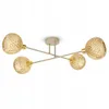 Luxolar LED stropní lampa se 4 žárovkami E27, ratan, boho, Náhled obrázku produktu 1
