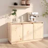 A light wood cabinet with three doors, topped with a coffee machine, a vase with greenery, and a decorative item. Anteprima dell’immagine prodotto