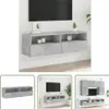 The Living Store TV-Wandschrank Betongrau 100x30x30 cm Produktbild-Vorschau 1