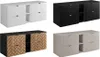 A collage of four different bathroom cabinets in various colors and finishes. Voir les images du produit