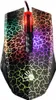 A top-down view of a gaming mouse with a cracked pattern and RGB lighting. Produktbild-Vorschau