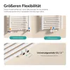 Diagrams illustrating different connection types for a radiator, with text explaining flexibility and connection details. Produktbild-Vorschau