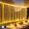 LED-Lichtvorhang 6x3 m, 600 LEDs, 8 Modi, IP65, mit Stecker Productafbeelding-voorbeeld