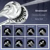 A shower head with multiple spray modes illustrated with diagrams. Produktbild-Vorschau