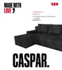 BroMARKT Ecksofa mit Schlaffunktion Caspar Schwarz Cord Produktbild-Vorschau 2