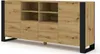 A wooden sideboard with black metal legs against a white background. Náhled obrázku produktu