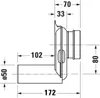 Technical drawing with dimensions of a plumbing component. Anteprima dell’immagine prodotto