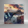 Wanduhr - Quadrat - Glasuhr - Wasserfall Himmel Berg - Produktbild-Vorschau 3