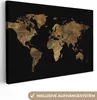 MuchoWow® - Leinwandbilder - Weltkarte - Gold - Luxus - Produktbild-Vorschau 1