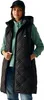 A woman wearing a black quilted vest and a green hoodie, posing against a white background. Produktbild-Vorschau