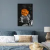 MuchoWow® Poster Blumen - Rosen - Orange - Schwarz - Weiß Produktbild-Vorschau 4