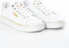 A pair of white Guess sneakers with gold accents, shown against a white background. Produktbild-Vorschau