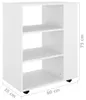 vidaXL Mobilní skříňka bílá 60x35x75 cm Dřevěný materiál Náhled obrázku produktu 8