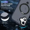 A close-up marketing image of a phone case, highlighting its protective features against drops. Produktbild-Vorschau
