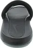 A close-up, top-down view of a black Nike slide sandal. Produktbild-Vorschau