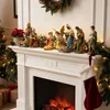 XL Weihnachtskrippe Figuren Set - 10-teilig - Krippen Stall Produktbild-Vorschau 8