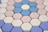 Handmuster GLAS Mosaik Hexagon Roma blau rosa weiß matt Produktbild-Vorschau 1
