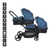 BabyGo Zwillingskinderwagen Twinner, blau Produktbild-Vorschau 3