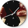 Wanduhr - Rund - Glasuhr - Frau rote Lippen Lippenstift Produktbild-Vorschau 1