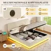 Polsterbett 180x200 mit LED-Beleuchtung Stauraumbett Beige Produktbild-Vorschau 8