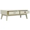 Tavolino con 2 cassetti intaglio grigio 110x50x40 cm legno Anteprima dell’immagine prodotto 2