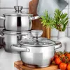 Set di 4 pentole a INDUZIONE pentole in ACCIAIO INOX con Anteprima dell’immagine prodotto 3