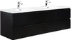 Meuble de salle de bain Angela 160 cm lavabo noir mat – Voir les images du produit 1
