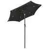 vidaXL Ombrellone con illuminazione a LED nero 200x211 cm Anteprima dell’immagine prodotto 1