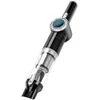 A black handheld vacuum cleaner with a transparent dustbin and a digital display. Produktbild-Vorschau