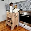Kids Helper Doppel Lernturm Eiche Montessori Küchenhelfer Produktbild-Vorschau 5