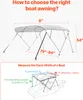 Diagrams showing how to measure a boat awning and its dimensions. Podgląd zdjęcia produktu