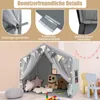 A collage of close-up feature shots and a main shot of a children's play tent. Voir les images du produit