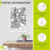 ARTland Poster Retro Karte Rom Italien Schwarz & Weiß Produktbild-Vorschau 2