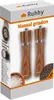 The image shows the packaging of a set of manual grinders, specifically a salt and pepper mill set made of acacia wood with ceramic grinders. The packaging displays the product prominently, along with some text and imagery of salt and peppercorns. Náhled obrázku produktu