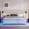 Sweiko lit rembourré, 180x200cm, avec barre de LED, tête de Voir les images du produit 5