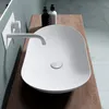 doporro Lavabo da Appoggio Ovale in Vetroceramica Bianco Anteprima dell’immagine prodotto 2