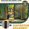 A dog jumping through a magnetic screen door. Produktbild-Vorschau