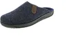 A close-up, studio shot of a single blue slipper. Voir les images du produit