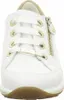 A close-up, front-facing view of a white sneaker with gold accents. Produktbild-Vorschau