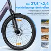 Close-up of an e-bike wheel with marketing text and images of different road conditions. Produktbild-Vorschau