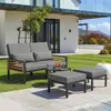Gartensofa 2-in-1 Outdoor Loungsofa verstelbar mit 11cm Produktbild-Vorschau 5