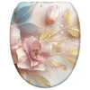A toilet seat with a floral design. Produktbild-Vorschau