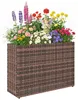 Outsunny Hochbeet mit verstellbaren Füßen PE-Rattan Produktbild-Vorschau 1